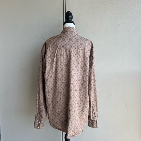 Vintage Lucky Brand Western Brown Button Up Shirt Patterned Large Rick Grimes - Picture 5 of 15